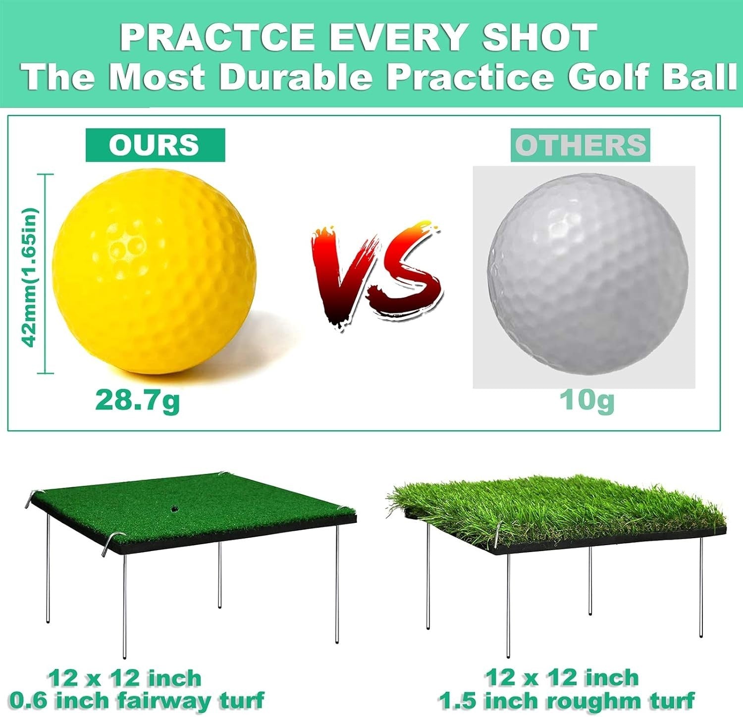 Golf Chipping Net with Hitting Mat Practice Set Indoor Outdoor Training