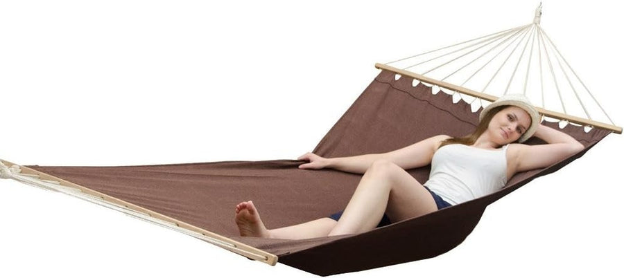 XXL Double Hammock with Wooden Spreader Bars | 200×120cm Indoor Outdoor Bed