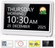 Large Dementia Digital Clock Big Display Day Date Time Alarms Elderly
