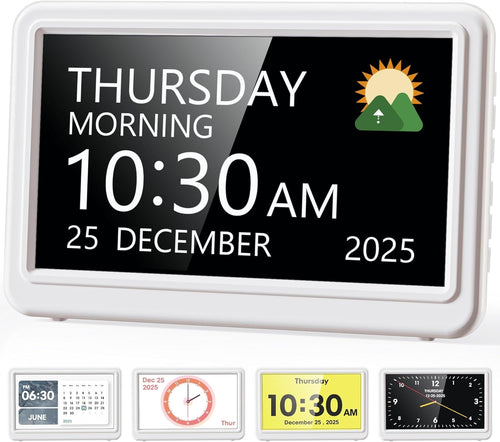 Large Dementia Digital Clock Big Display Day Date Time Alarms Elderly