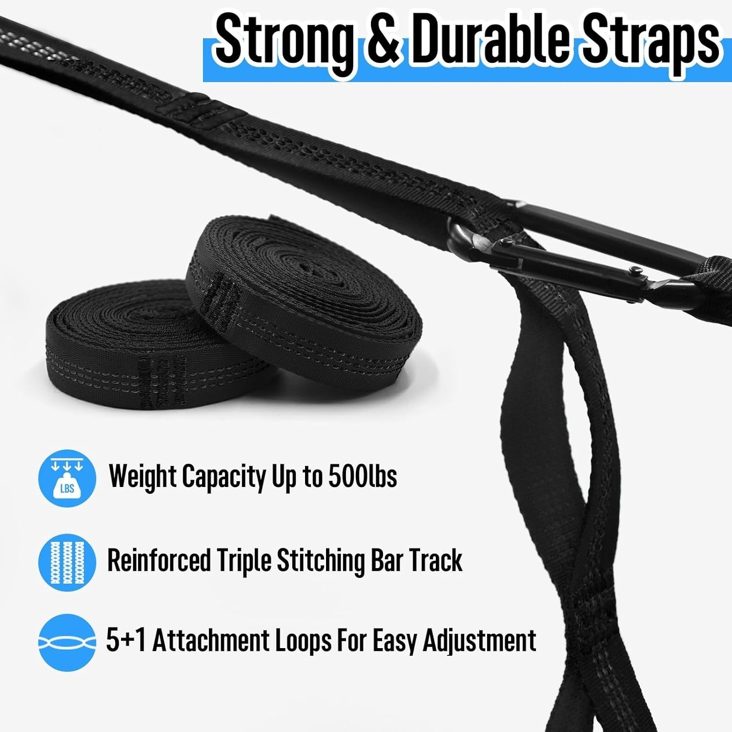 Camping Hammock Double/Single with Tree Straps, Lightweight Nylon for Travel