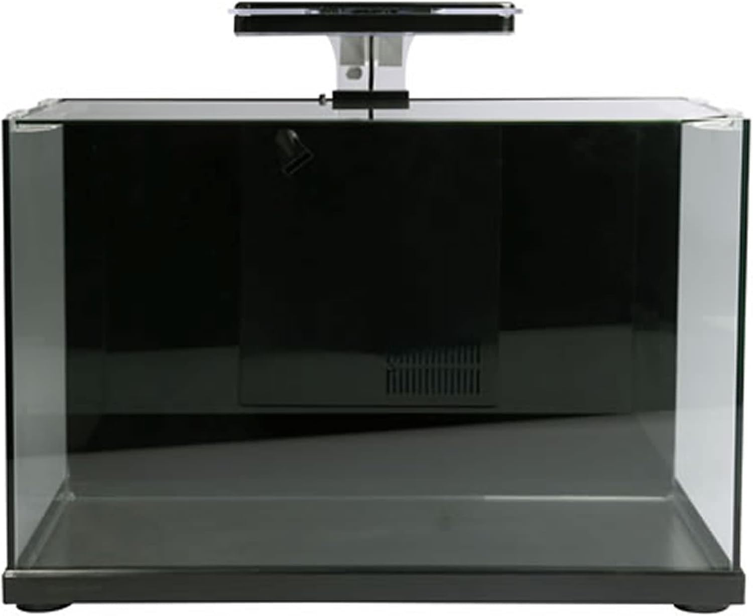 36L Glass Aquarium with LED Filter & Removable Lid - Modern Black