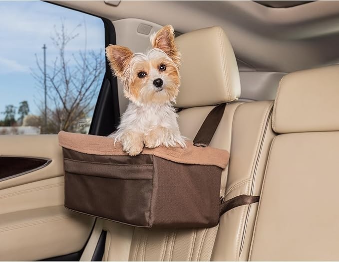 Small Dog Booster Car Seat Elevated Travel Seat Washable Fleece