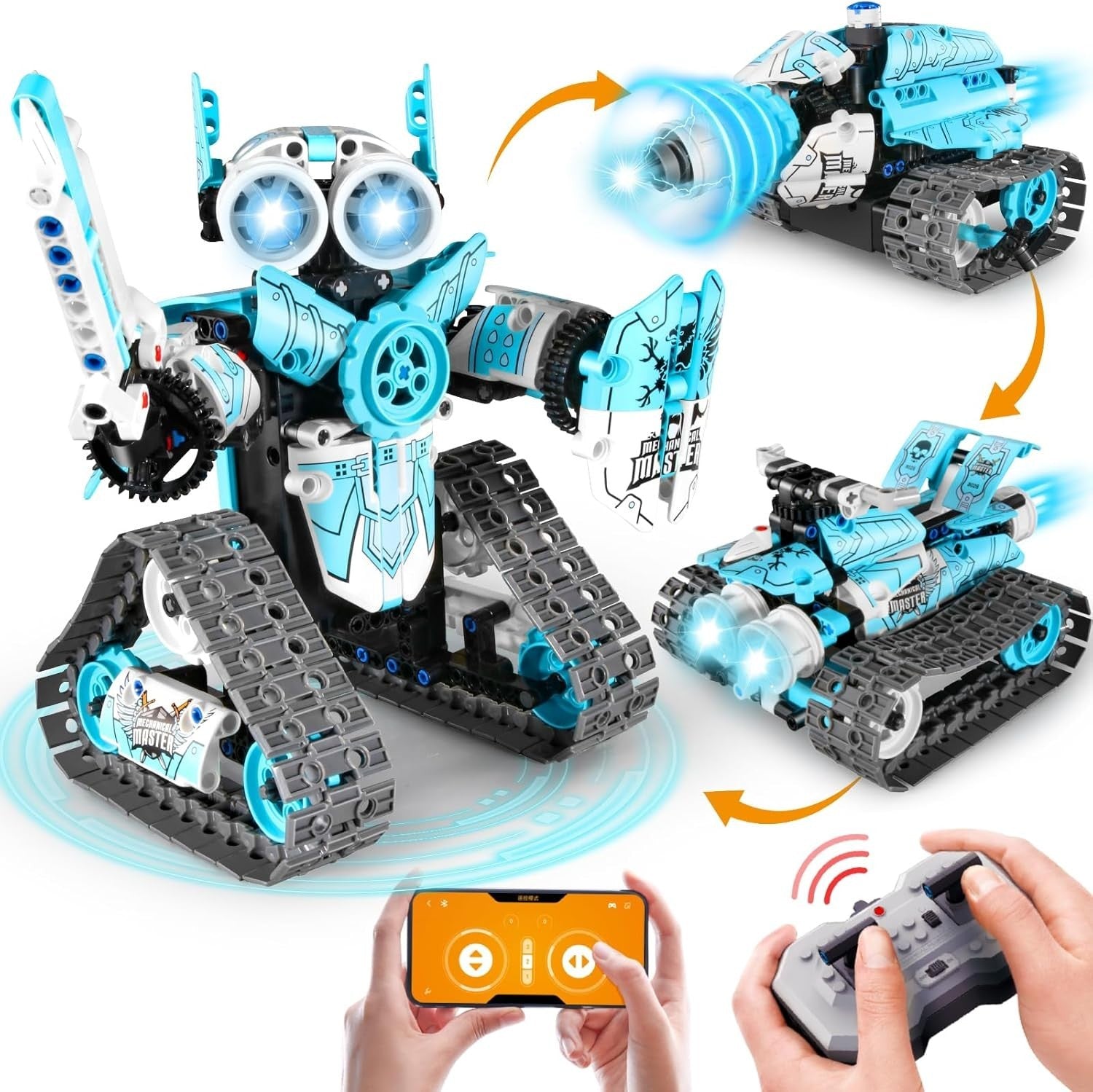 3-in-1 RC Robot Building Kit 398PCS – App & Remote Control STEM Toy Gift