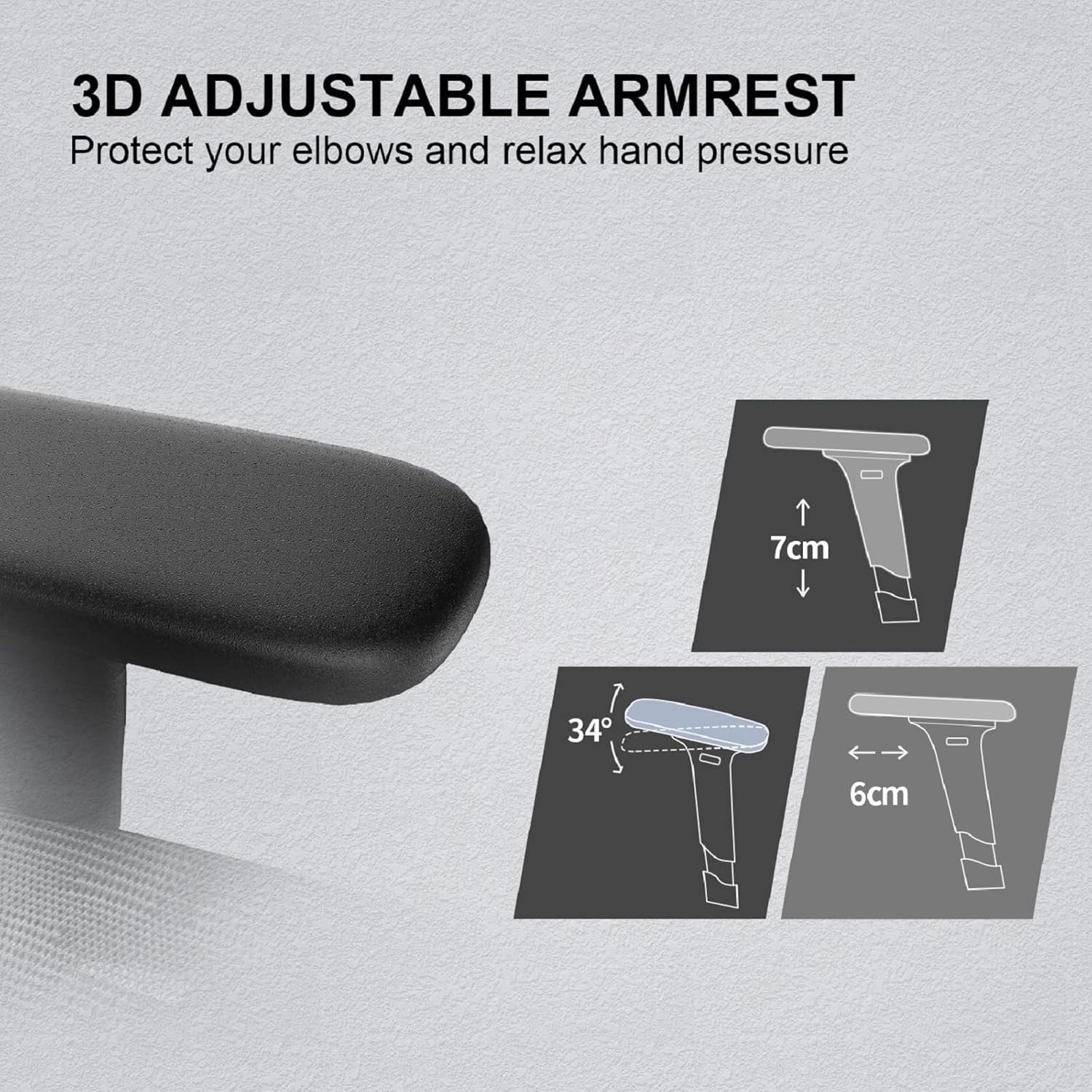 Ergonomic Office Chair Mesh Back Swivel Adjustable Arms Lumbar Support 330lb Max