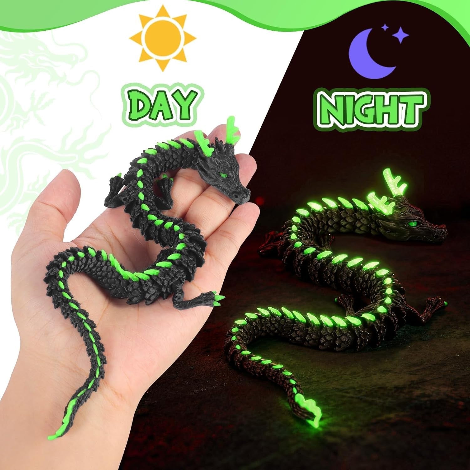 12 Inch Glow Dragon Egg Fidget Toy Articulated Desk Decor Gift