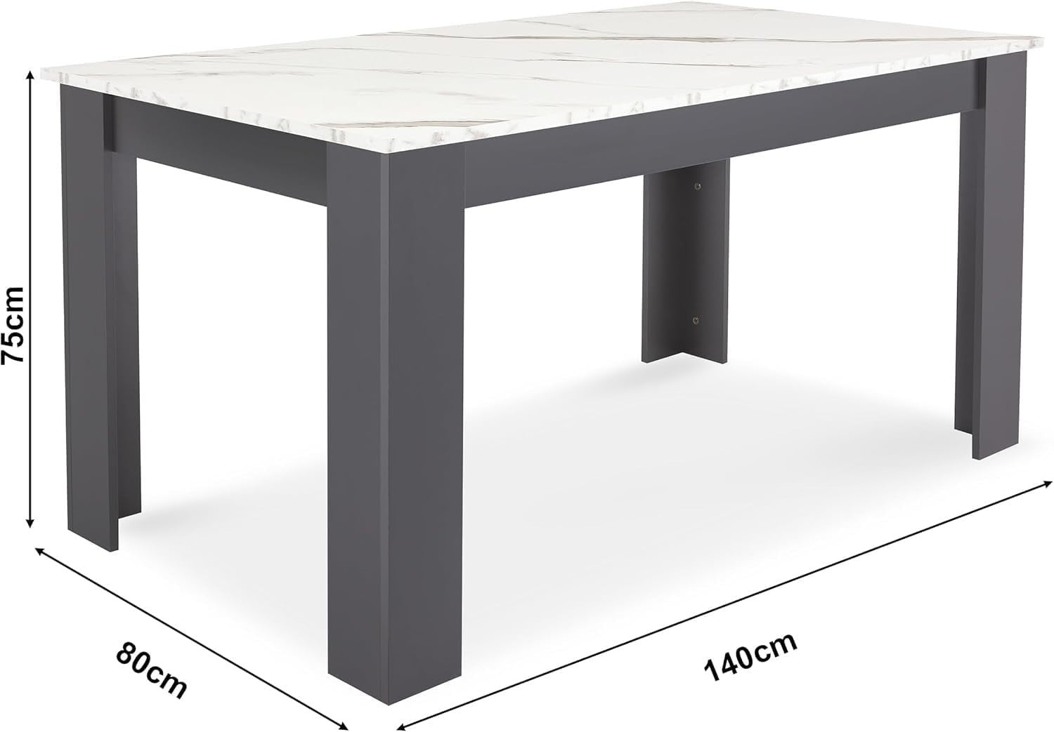 Modern 7-Piece Dining Set Marble Table & Chairs | Space-Saving, Easy Clean