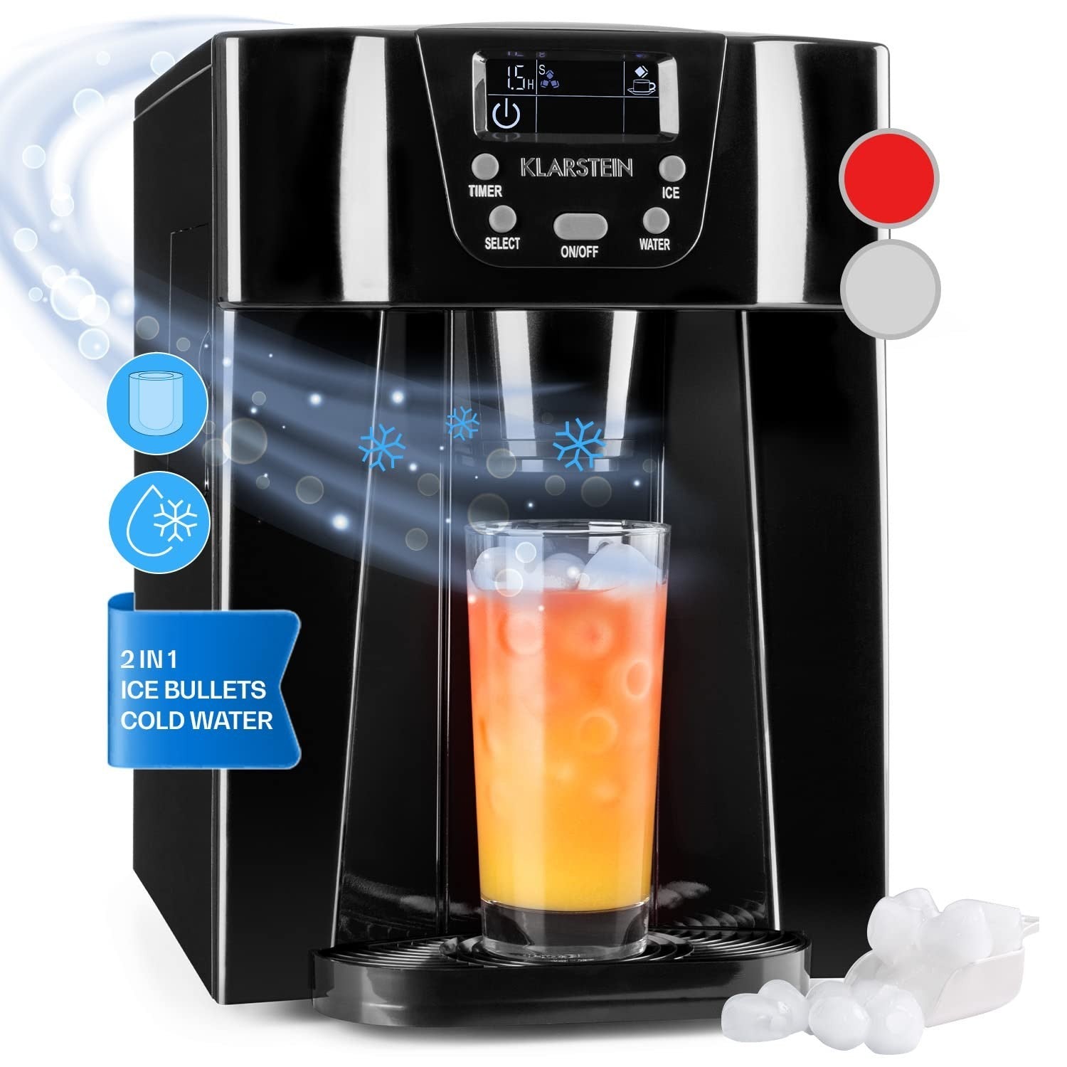 Countertop Ice Maker Bullet Ice Machine 2L Fast Ice 12kg Daily
