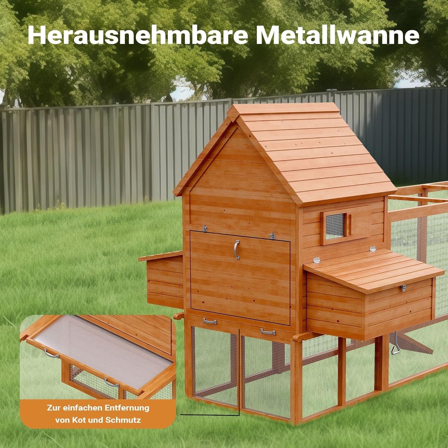 Large Chicken Coop with Run 310x150x150cm Wooden Hen House