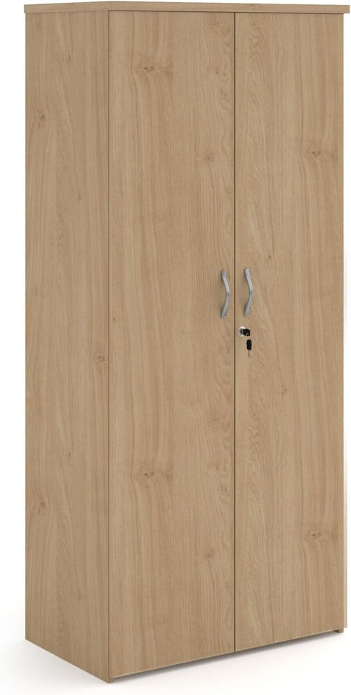 Kendal Oak Storage Cupboard 2 Door Lockable Cabinet with 4 Adjustable Shelves