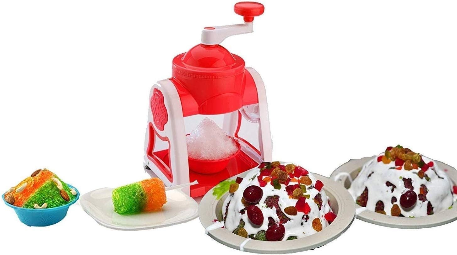 Manual Ice Crusher Snow Cone Maker Portable Summer Slush Shaver