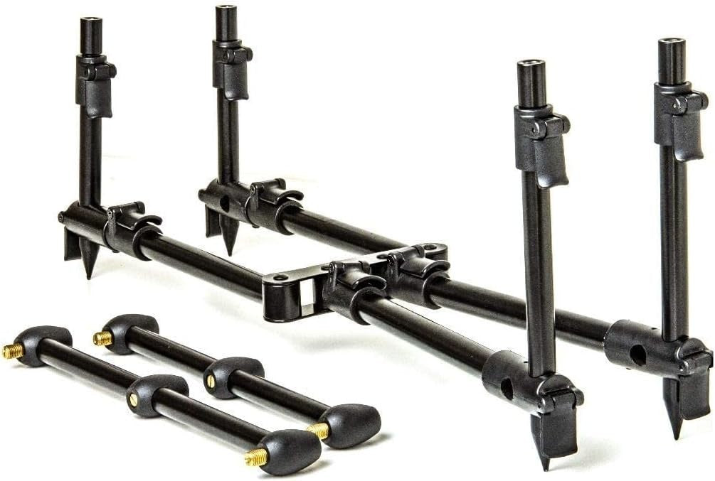 Ultra Compact Fishing Rod Pod Adjustable Carry Case Matt Black Setup