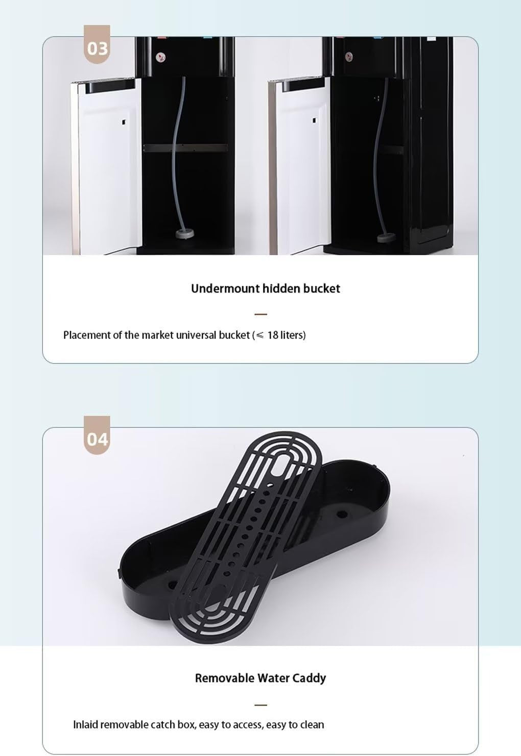 Freestanding Water Dispenser Hot Cold Bottom Load Silent Cooler