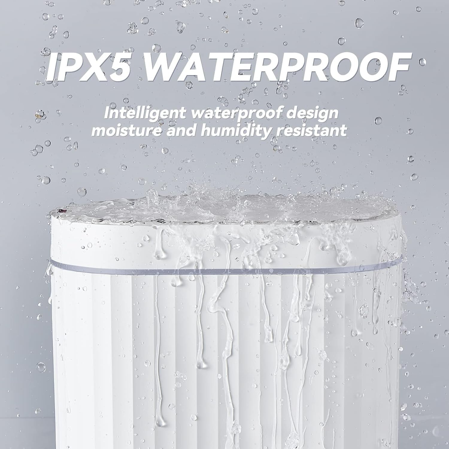 8L Touchless Bathroom Bin Motion Sensor Slim Waterproof Grey