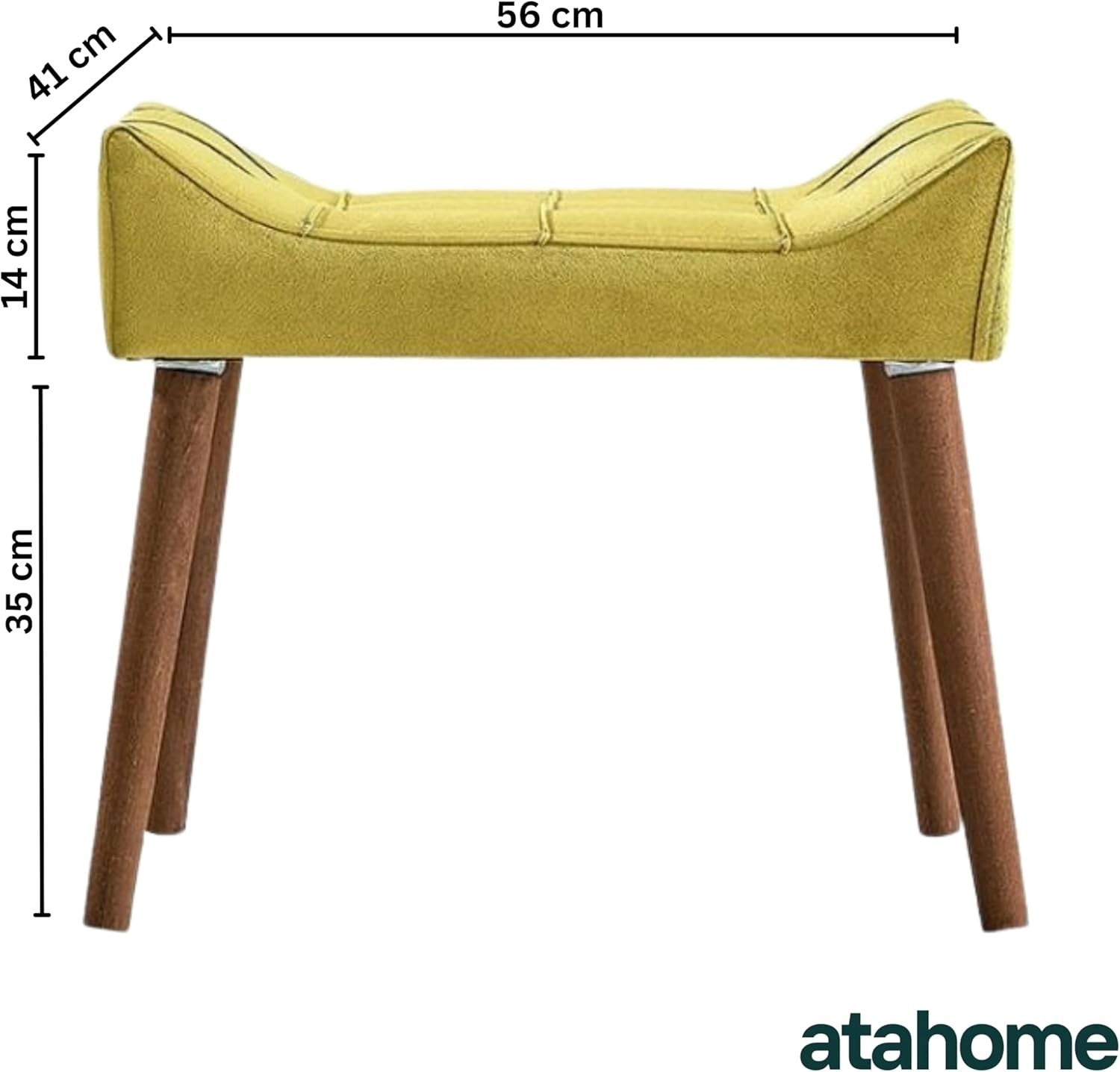Yellow Padded Dressing Table Stool Modern Vanity Makeup Chair Bedroom