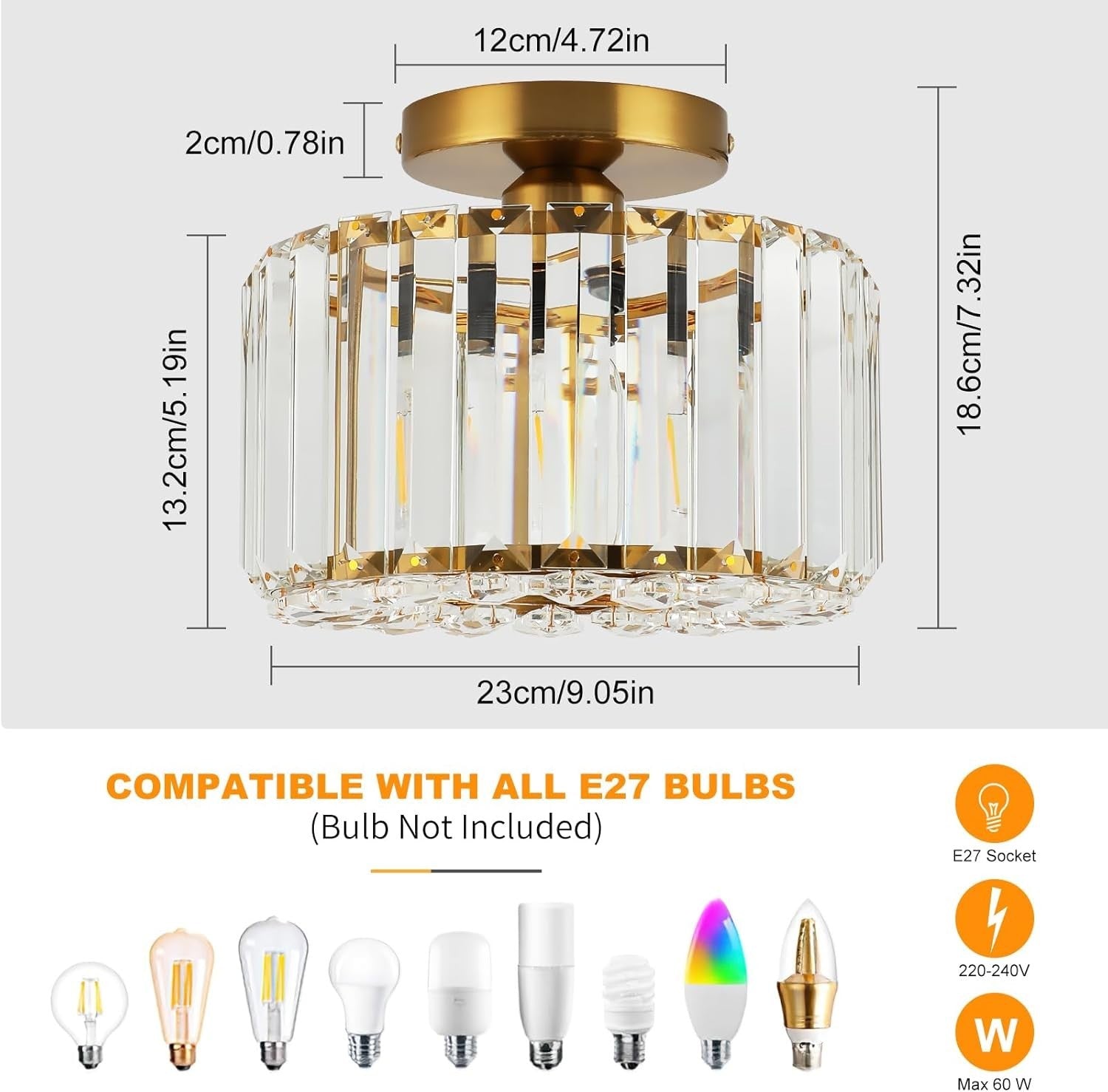 Modern LED Bathroom Mirror Cabinet Light Waterproof Vanity Wall Lamp