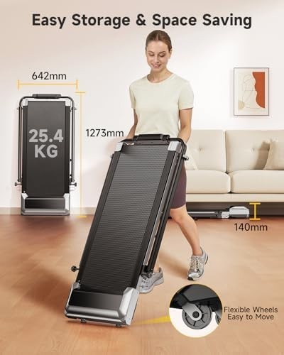 6-in-1 Folding Incline Treadmill 12KM/H Home Office Compact Walking Pad