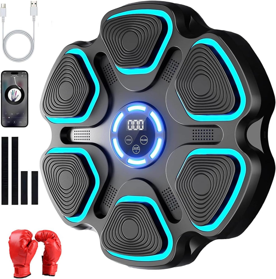 Music Boxing Machine LED Punch Pad Bluetooth Wall Mounted