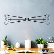 Abstract Metal Wall Art Scroll Modern Minimalist Black Above Door Decor
