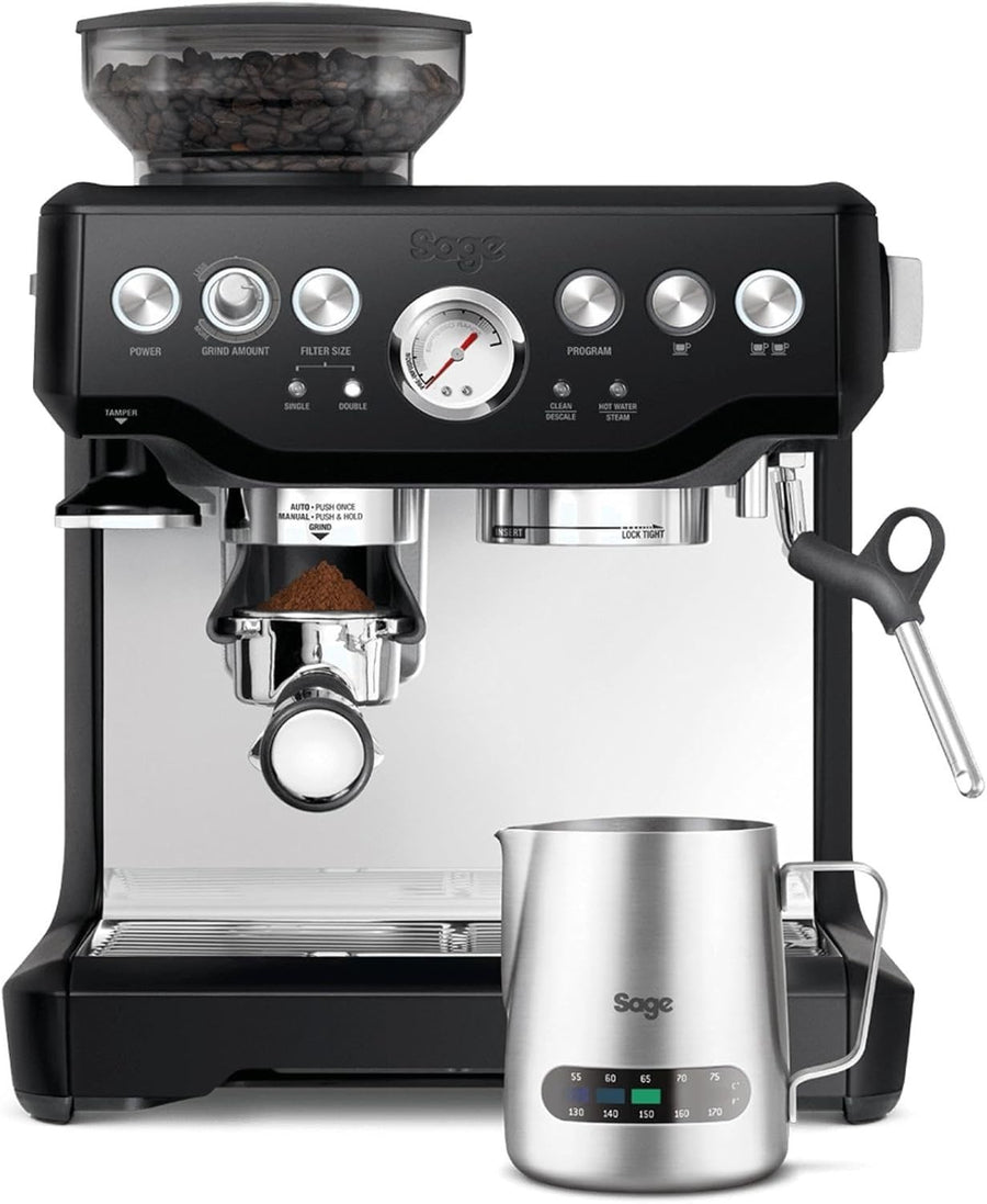Barista Coffee Machine 2L Bean Grinder 15-Bar Pump Steam Wand Black