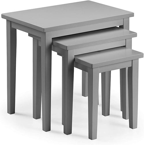 Grey Nesting Tables Set of 3 Wood Coffee End Side Modern Living Room Furniture