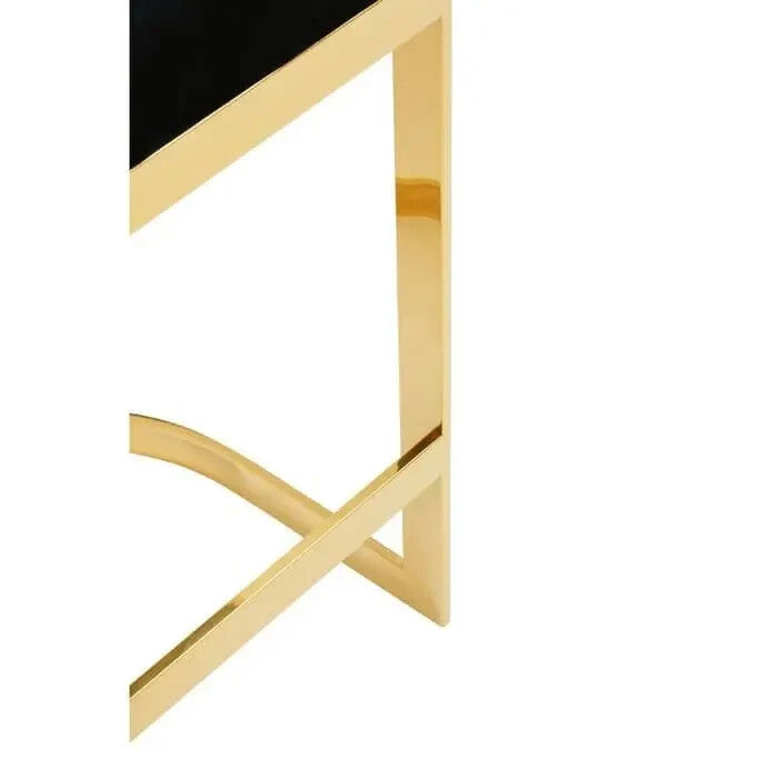 Black Velvet Bar Stool – Gold Frame, Arched Base, Luxe Modern Design