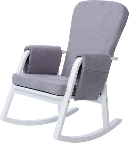 Compact Comfortable Rocking Chair with Padded Support & Side Pockets