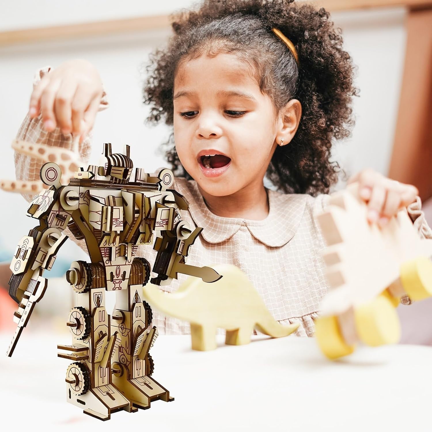 3D Robot Wooden Puzzle Kit - Educational Build & Display Model 159PCS