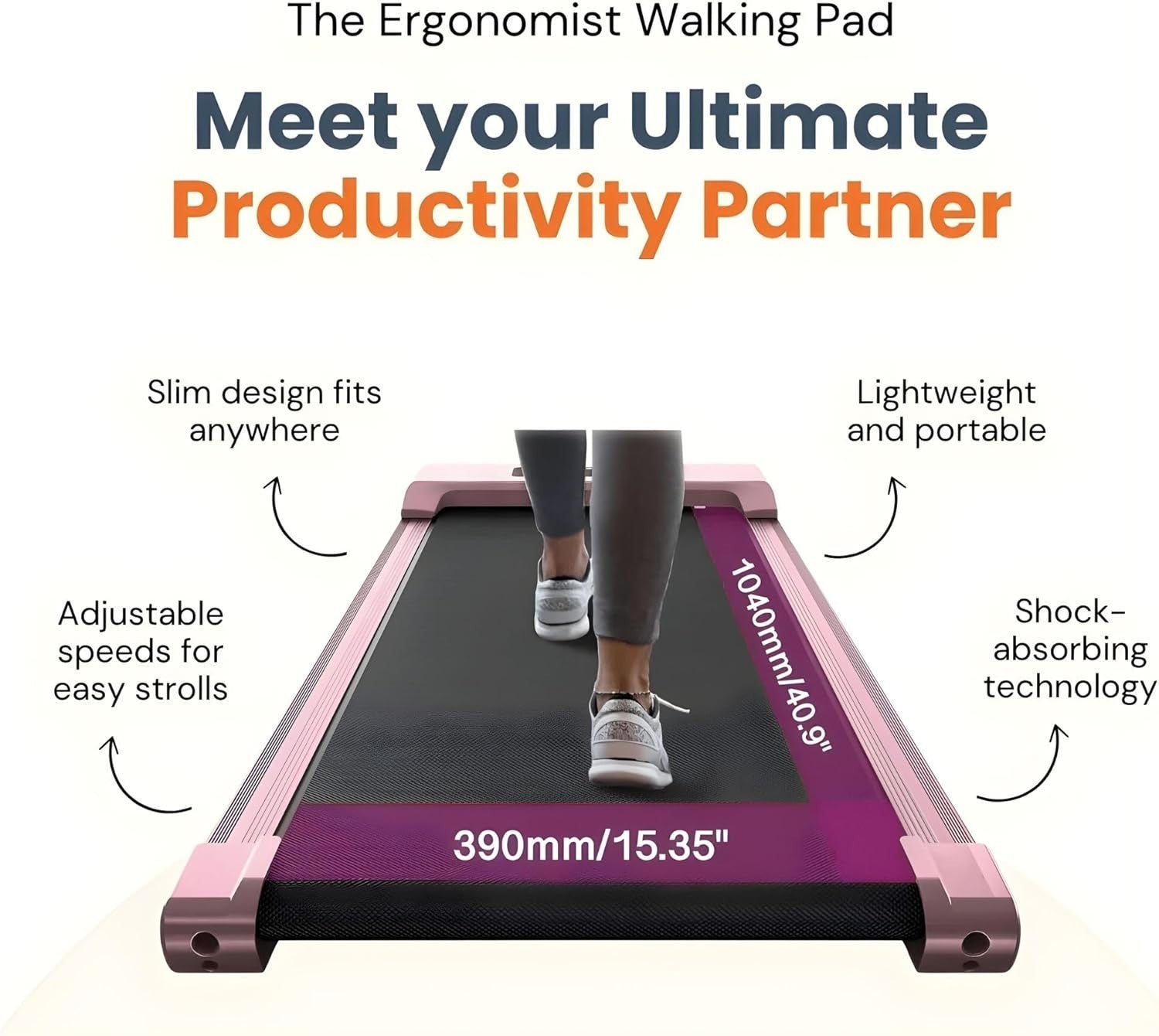 Mini Under Desk Treadmill Foldable Home Walking Pad Quiet Portable 120kg