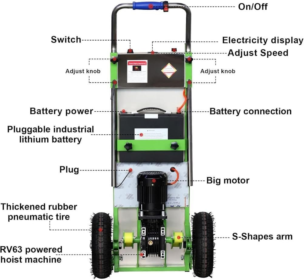 Electric Stair Climber Truck 400kg Load w/ Removable Battery & Brushless Motor