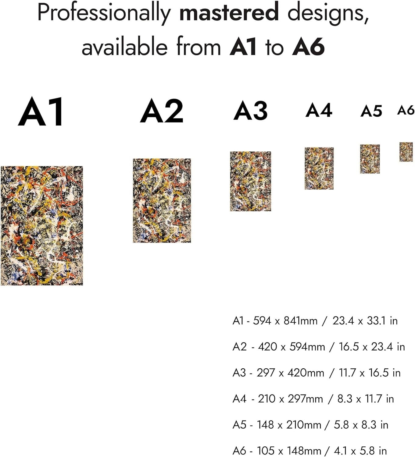 Convergence Jackson Pollock Print Abstract Expressionist Wall Art 84x59cm