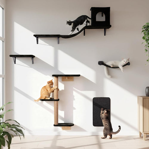 Cat Wall Climbing Set 5in1 Wall Mounted Shelves Scratcher Hammock House