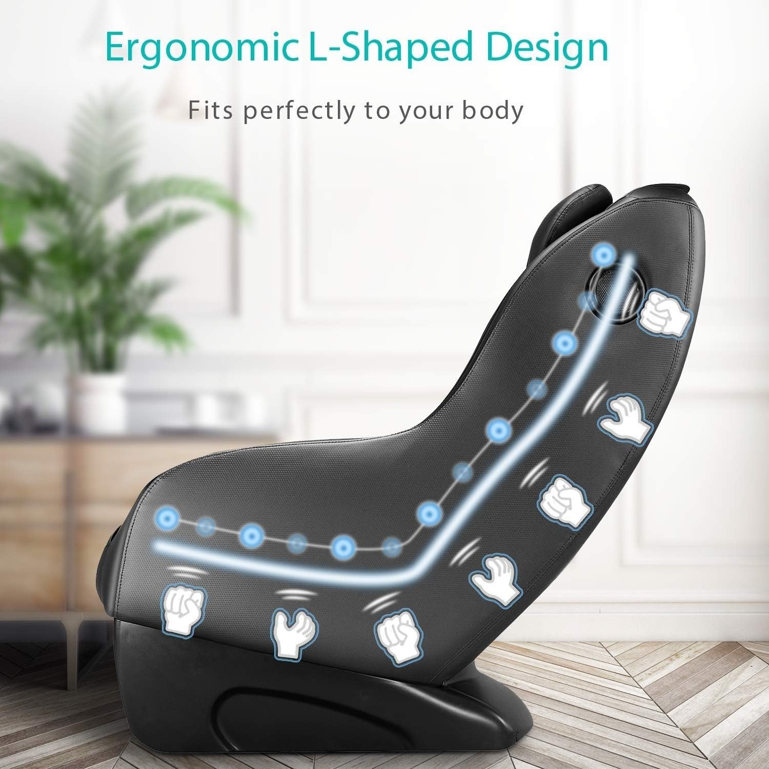 Shiatsu Massage Chair 3D Speakers L-Track Kneading Air Pressure Relax Black