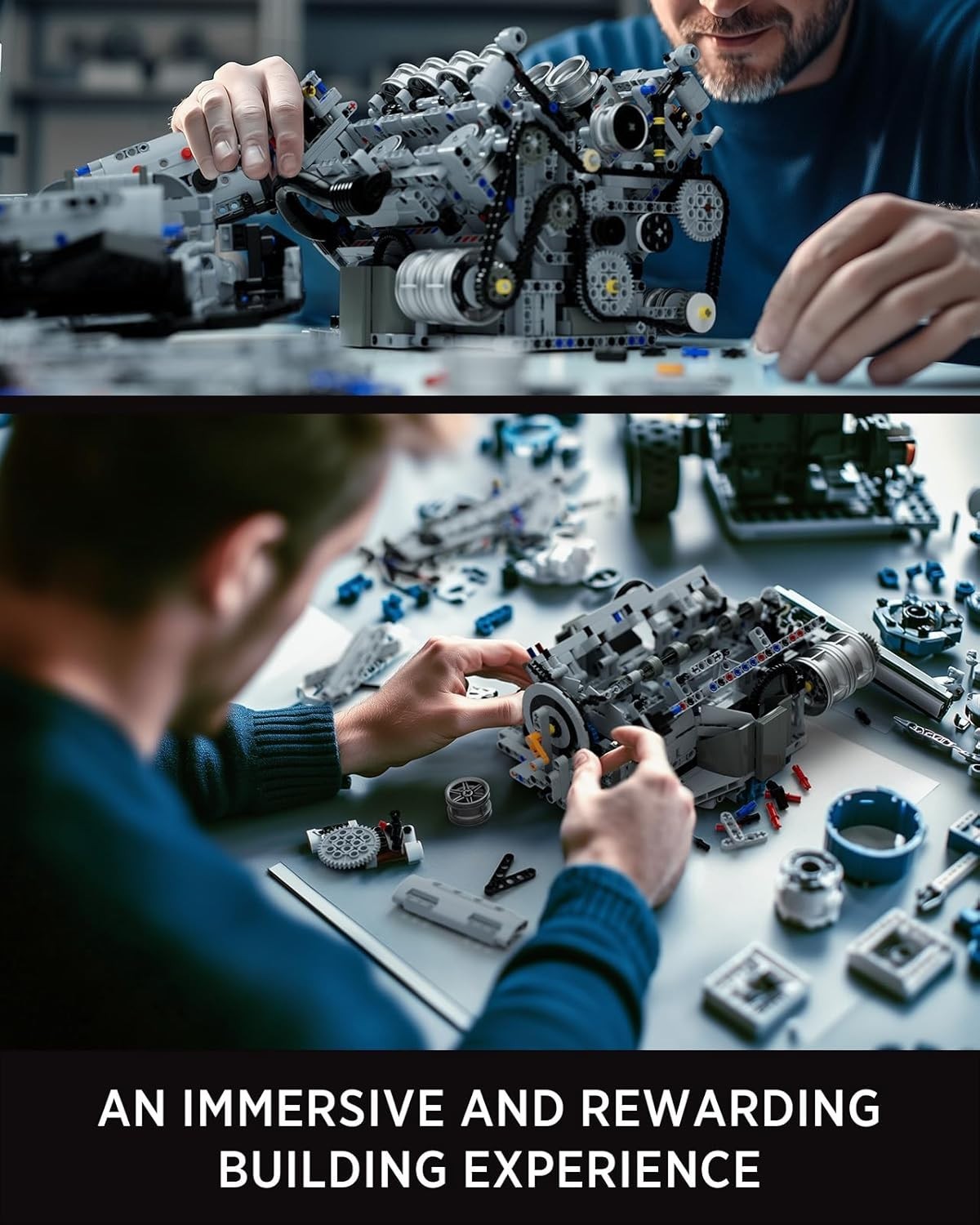 Advanced V8 Engine Model Building Kit 2700+ PCS Mechanical STEM Toy Gift