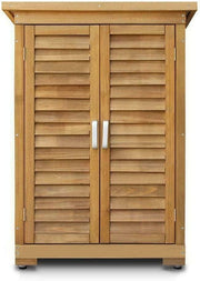 Wooden Garden Tool Shed 69x43x96cm Outdoor Storage Cabinet Natural