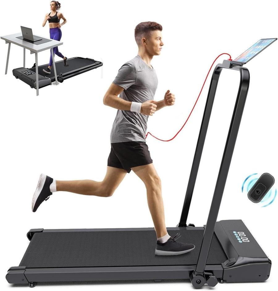 Foldable Home Treadmill 1-12KM/H Portable Walking Running Machine with Remote