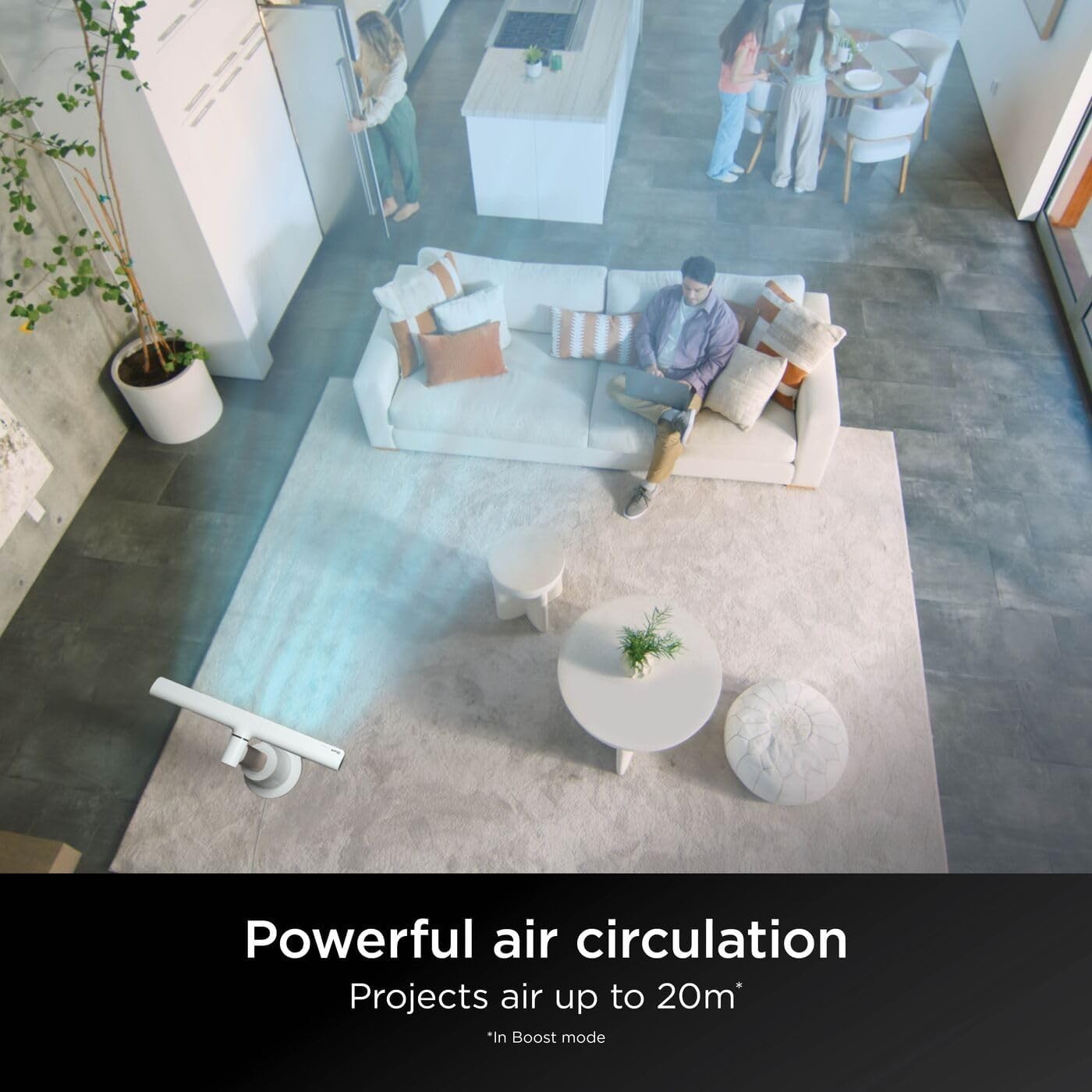 Bladeless Tower Fan White 10-Speed Remote 180° Oscillating Quiet Floor Cooling