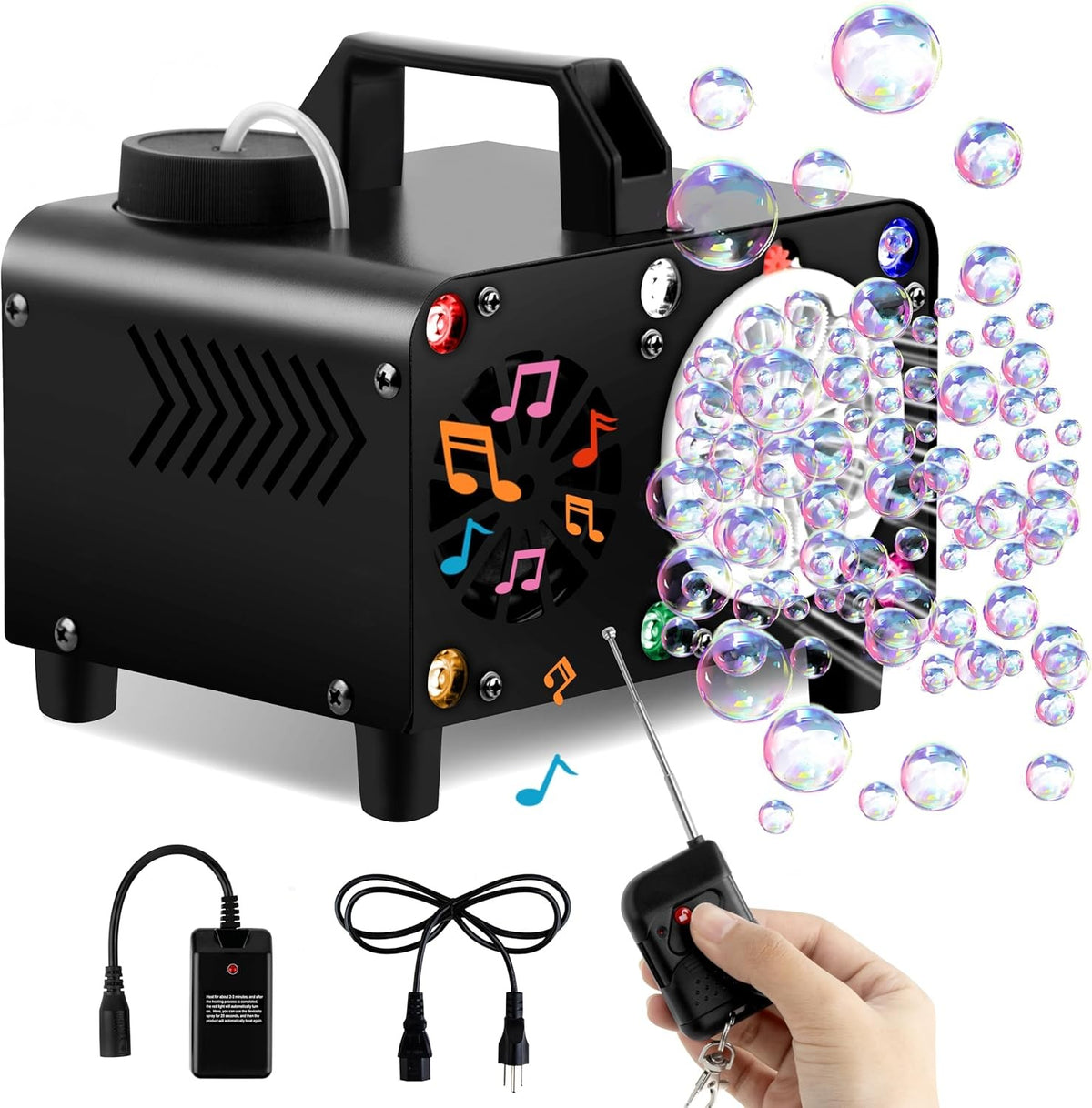 Bluetooth Speaker Bubble Machine LED Lights Remote Party Maker