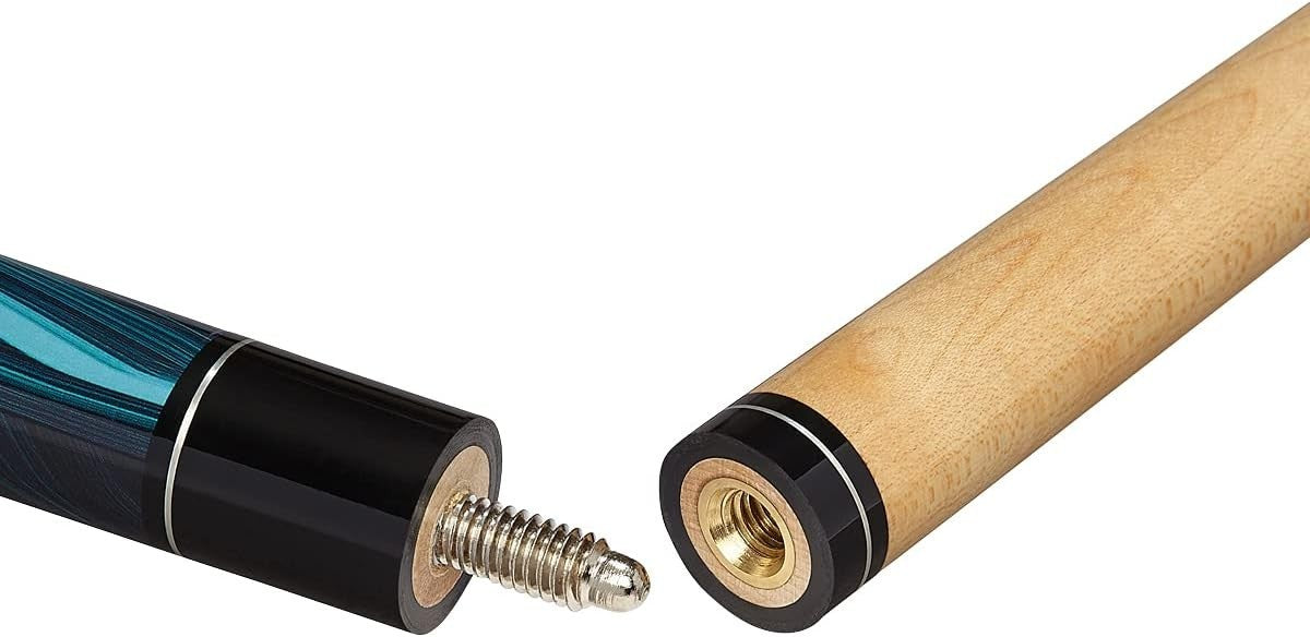 57in Pool Cue Maple Shaft Ramin Butt 10mm Tip 2pc Black