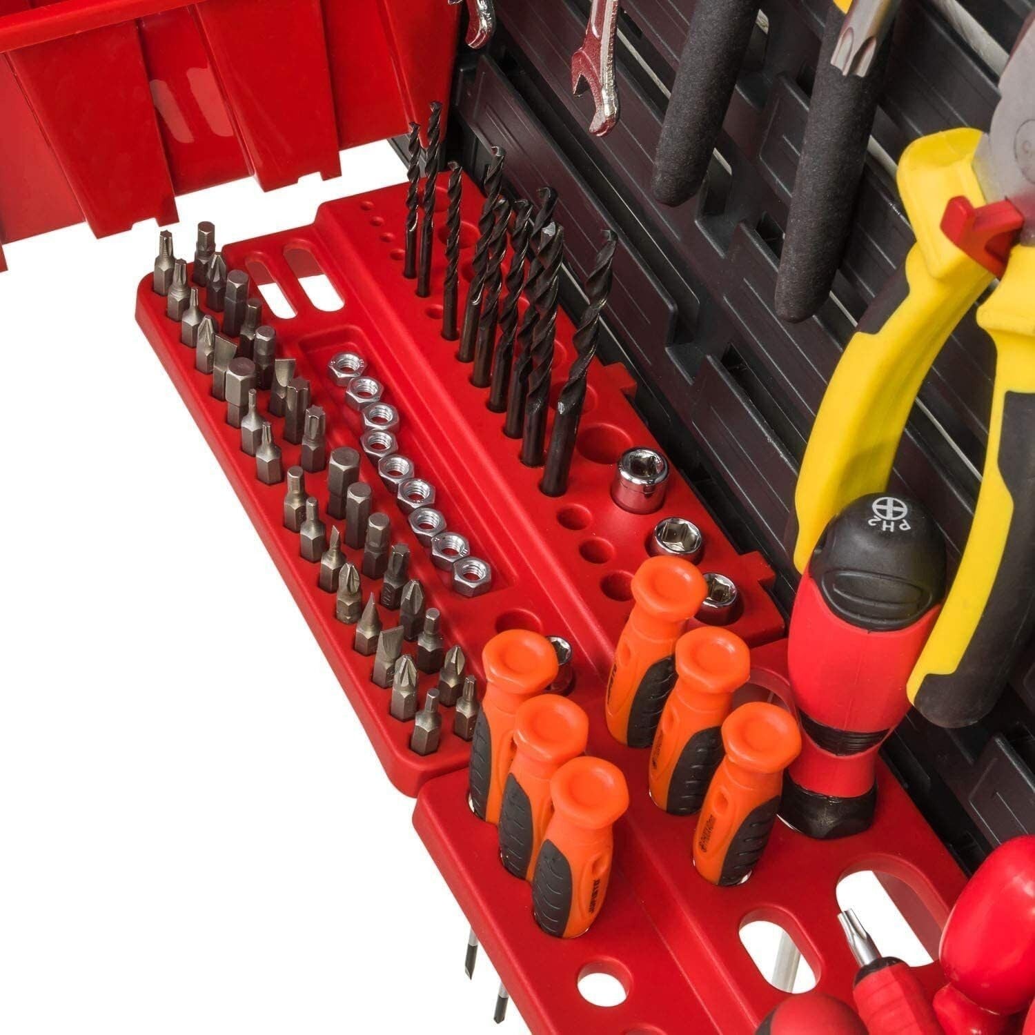 Garage Peg Board Tool Organizer Wall Storage Bin Rack Set