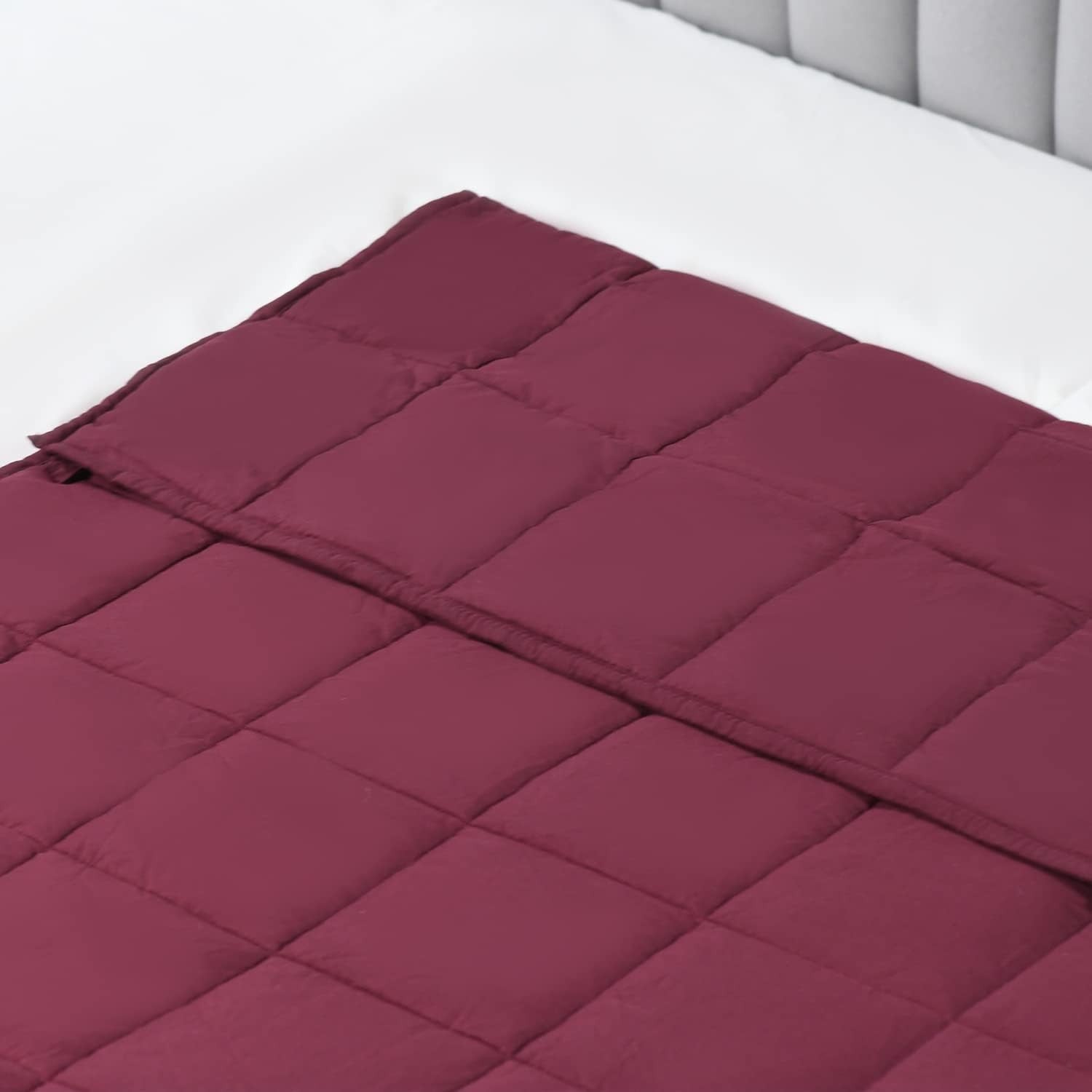 Burgundy Weighted Blanket 120x180cm 6.8kg for Insomnia & Stress Relief
