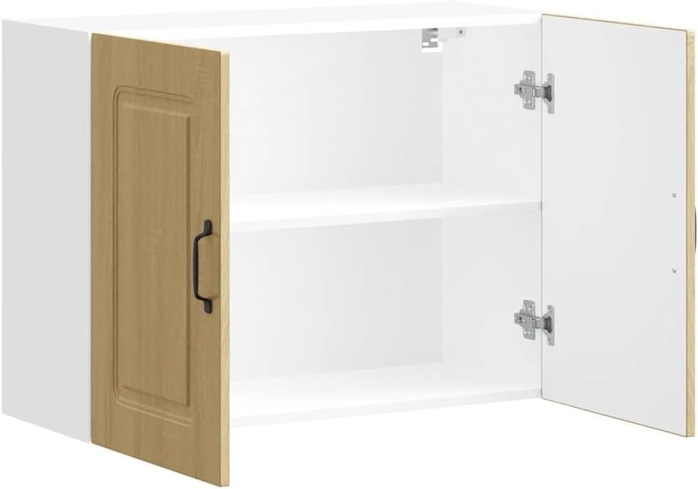 Wall Cabinet Oak Finish 80x31x60cm | Modern Kitchen Storage Unit