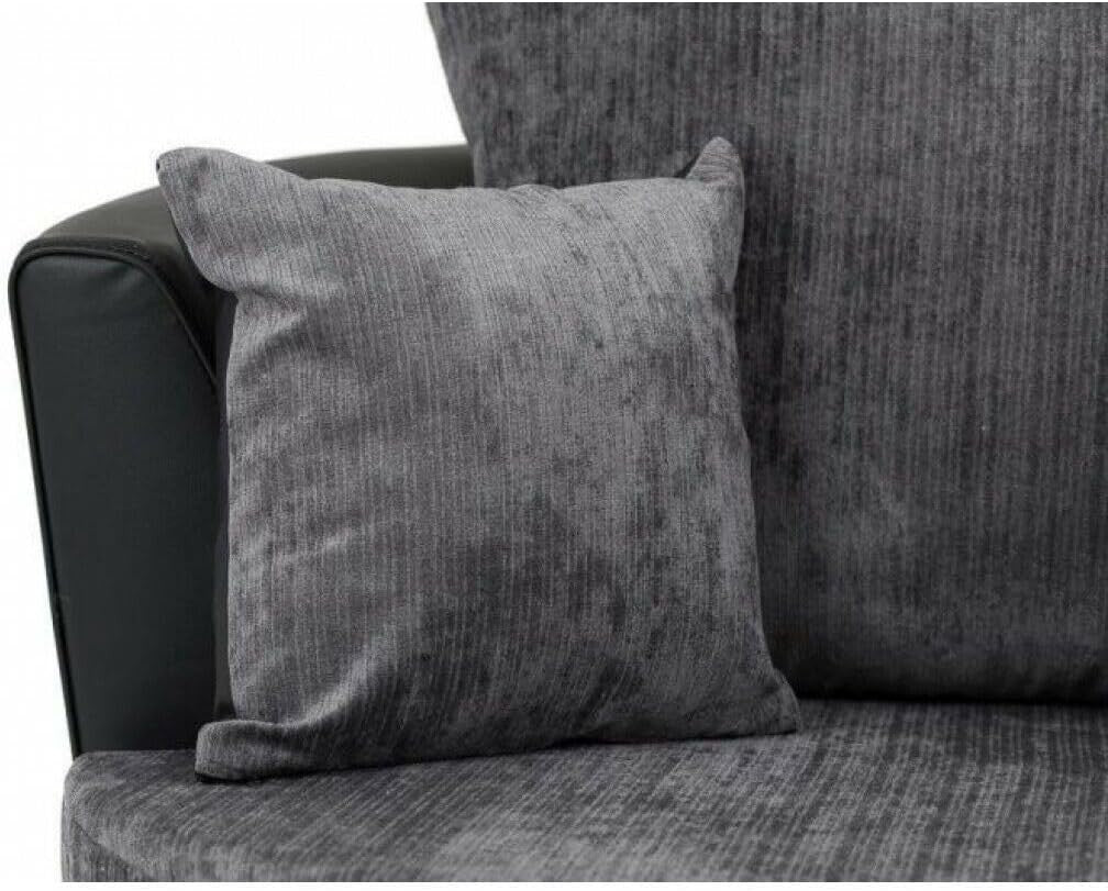 Luxury Fabric Corner Sofa Black Grey Left Hand | Swivel Armchair Option | 3+2 Se