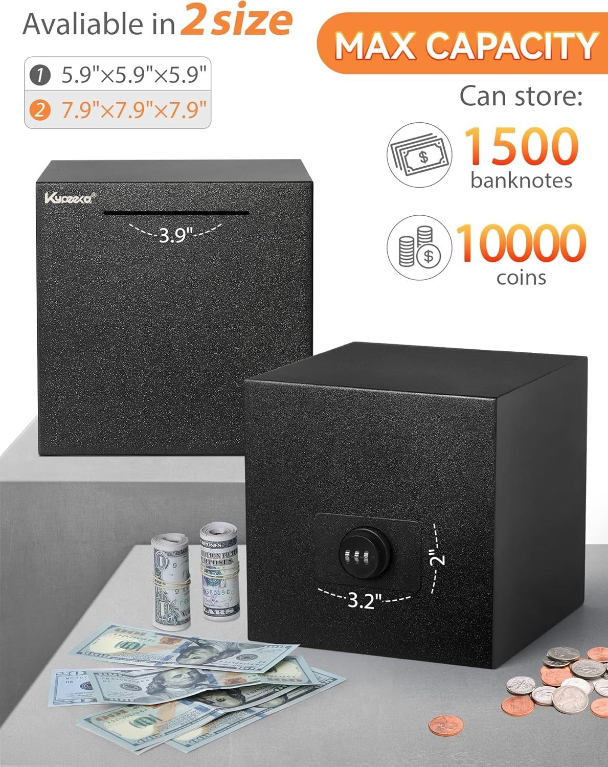 Locking Metal Piggy Bank Money Saving Box Combination Password Safe