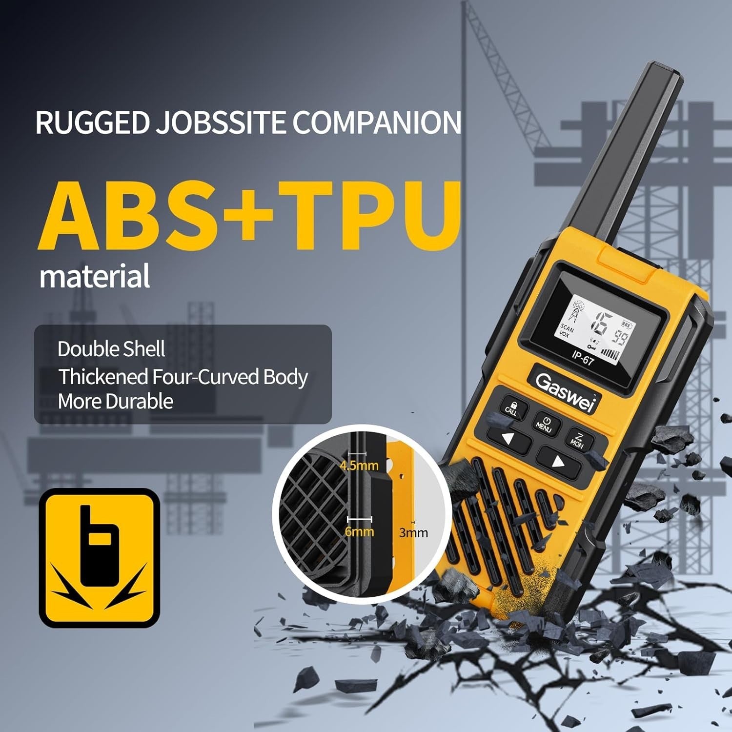 G1Pro Professional Walkie Talkies Rechargeable PMR446 VOX IP67 2 Way