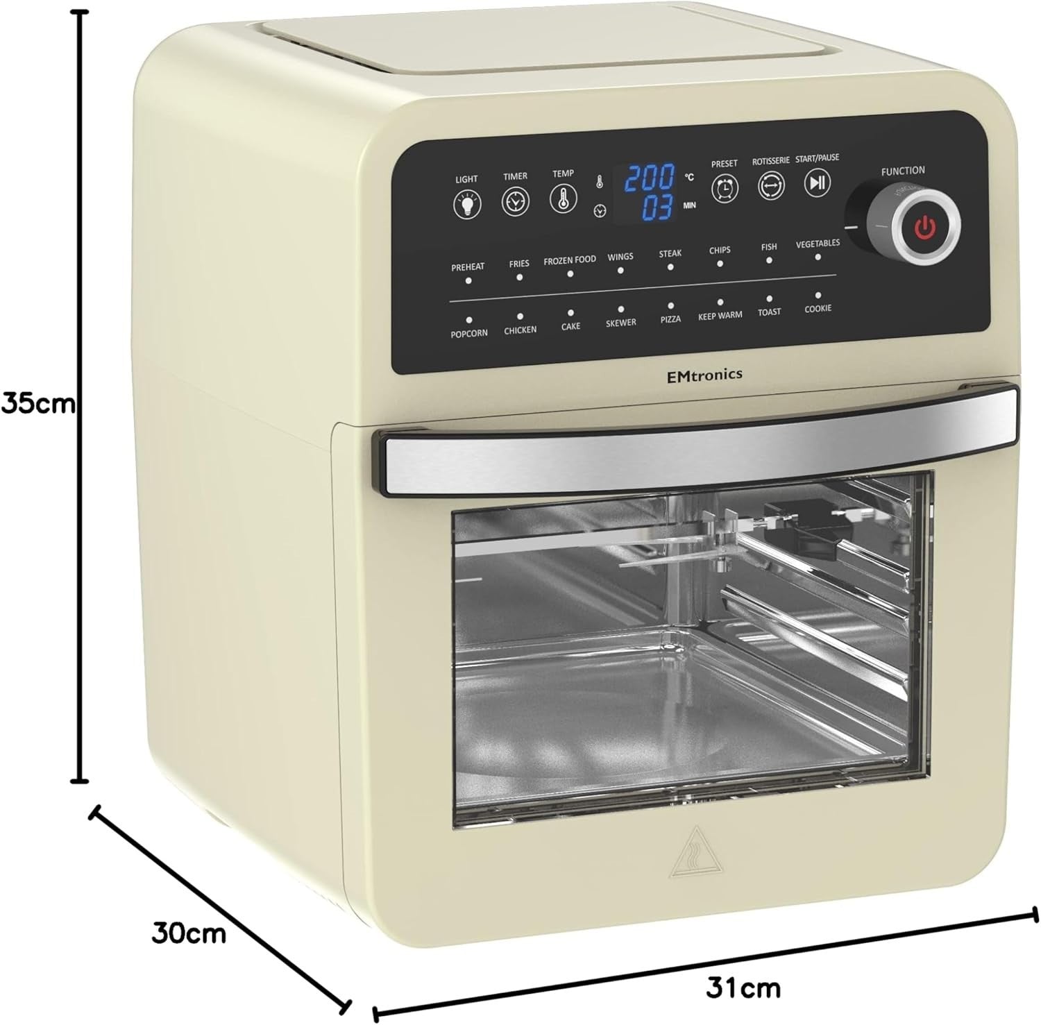 Large 12L Air Fryer Oven Combi Rotisserie Grill | 16 Presets | Oil-Free Cooking