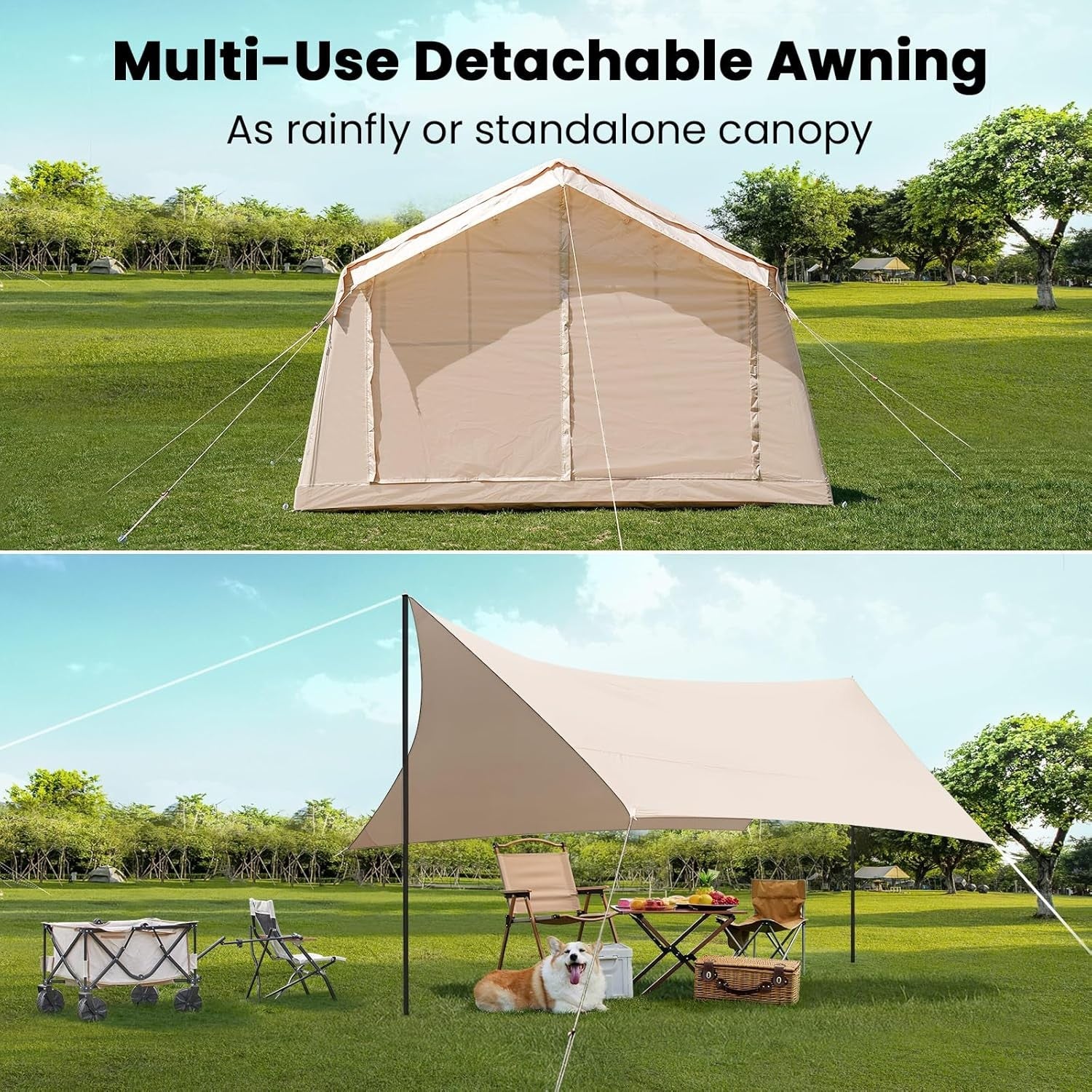 6 Person Inflatable Camping Tent 4 Season Waterproof Air Canopy