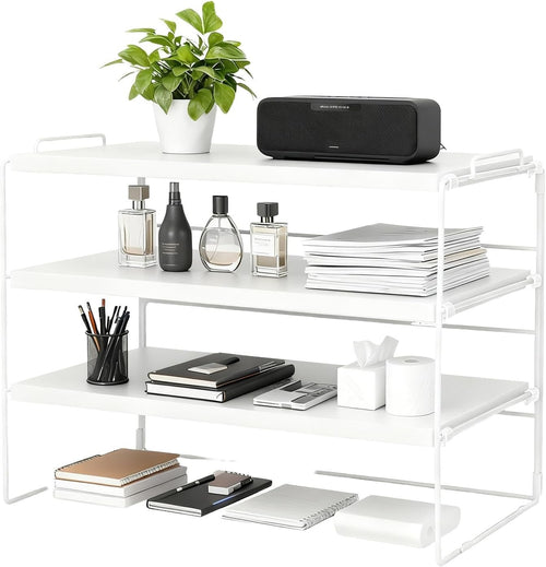 3-Tier Adjustable Desk Shelf Organiser – Desktop Storage Rack