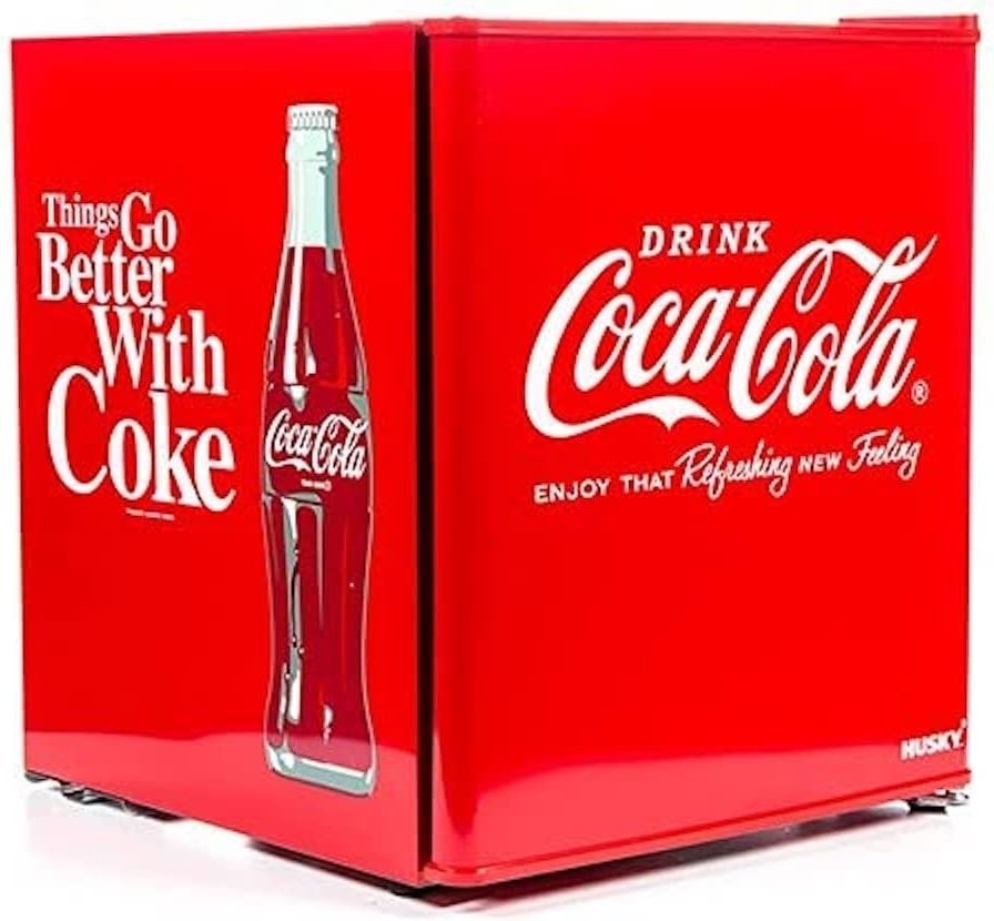 43L Red Coca-Cola Mini Fridge Tabletop Cooler Drinks Storage Compact