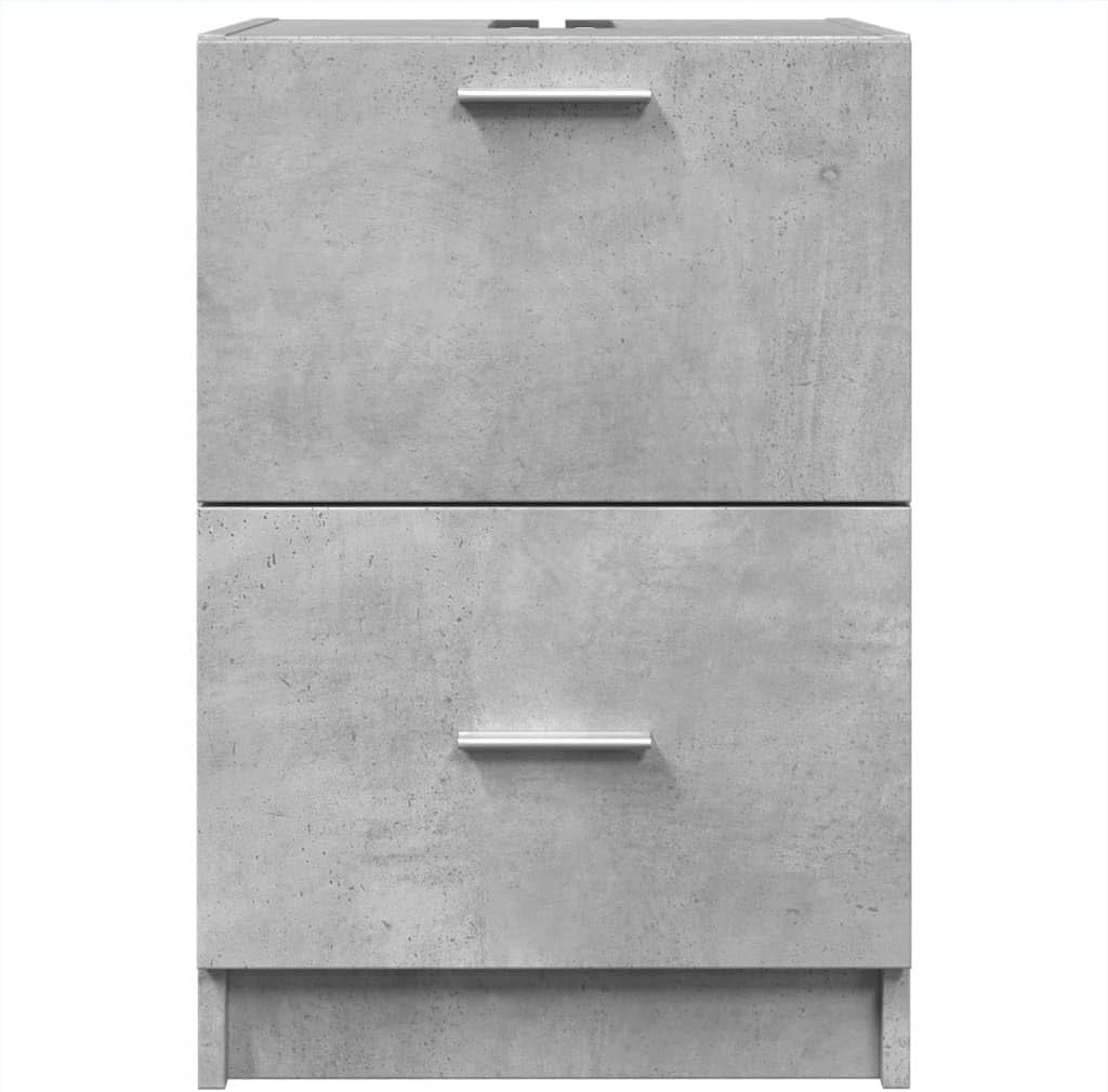 Concrete Grey Bathroom Sink Cabinet 40x37x59cm Modern Under Sink Storage Unit